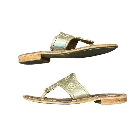 Jack Rogers Original Jacks Flat Gold / Platinum Size 6 - Picture 6 of 8